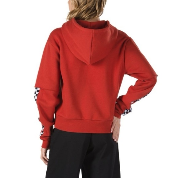 Vans Rubber Co. Red Chromo Twofer Hoodie Women's Sweatshirt, Size XL - Picture 8 of 13